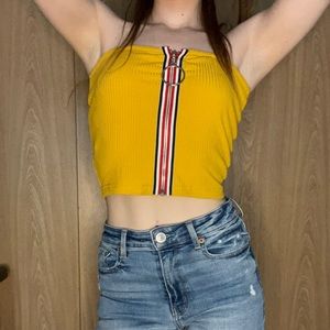 Yellow Zip Up Tube-Top (xs/sm)